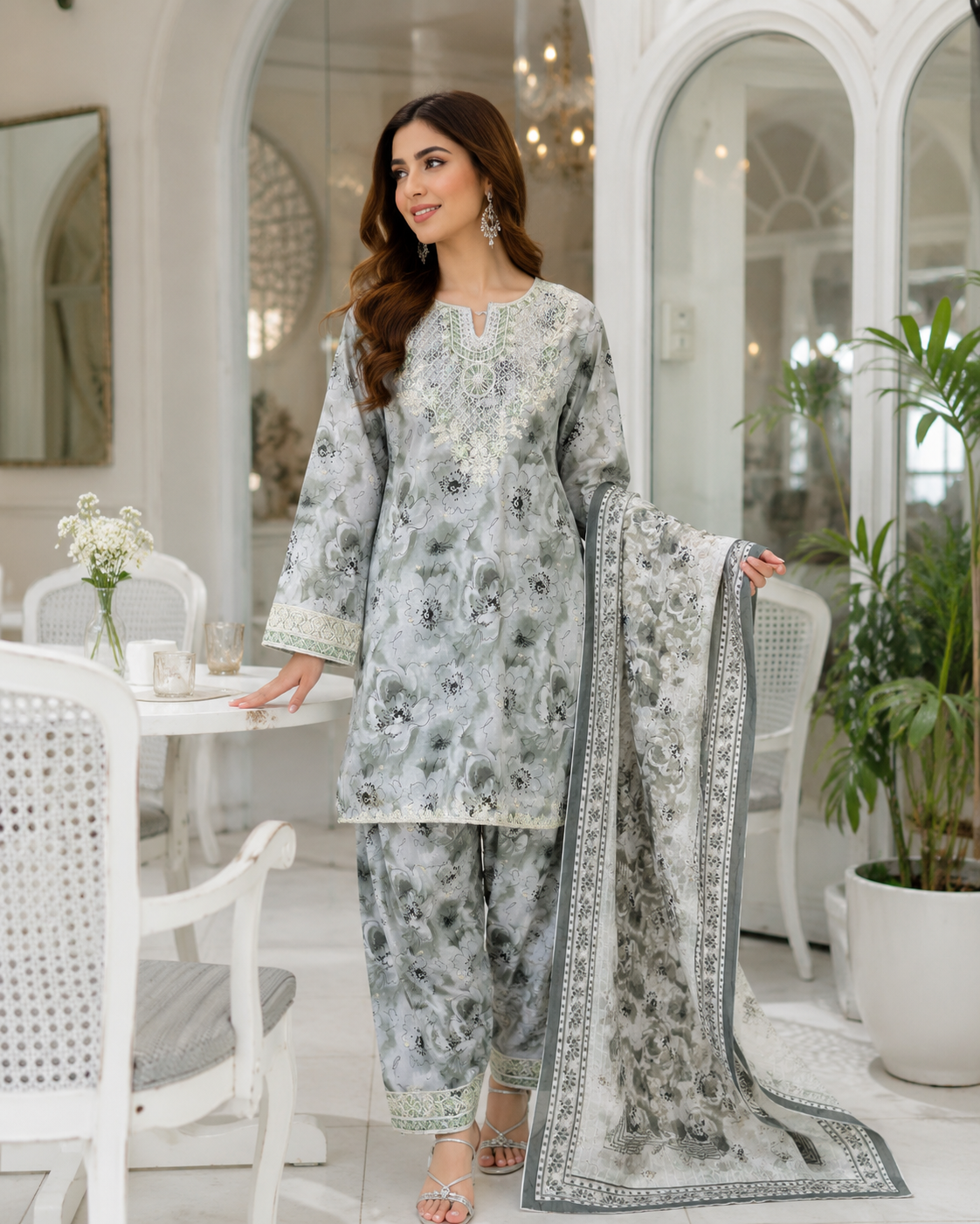 Starclub Floral Bloom 3-Piece Co-Ord Set – Sage Green